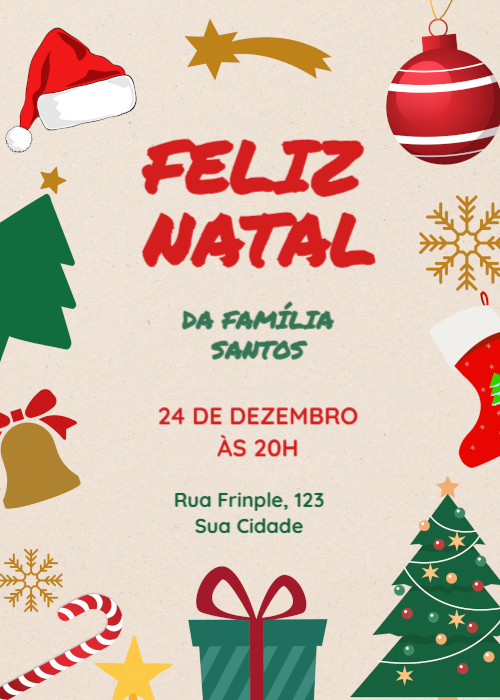 Convite natal com desenho