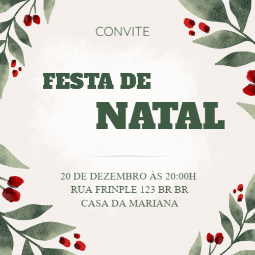 Convite Natal azevinho