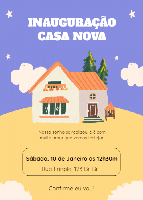 Convite Convite chá casa nova, desenho casa