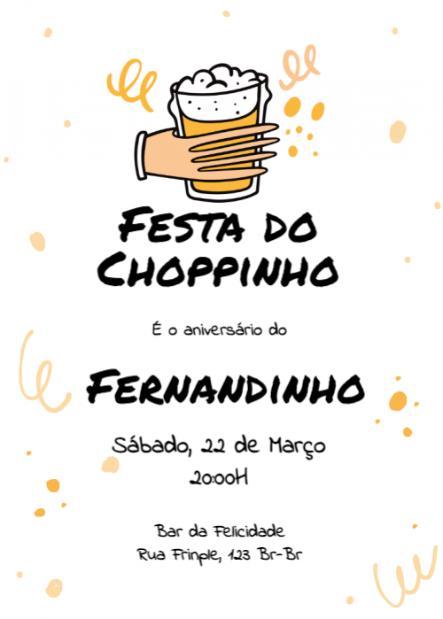Convite Convite Choppinho