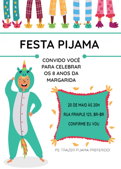 Convite Festa pijama