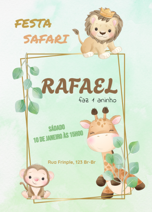 Convite Festa safari