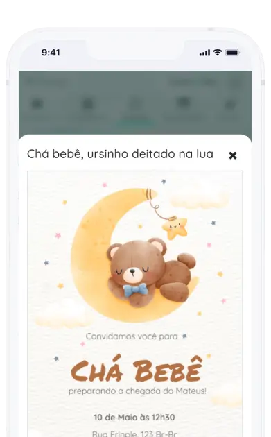 Captura de tela do aplicativo frinple selecionando convite