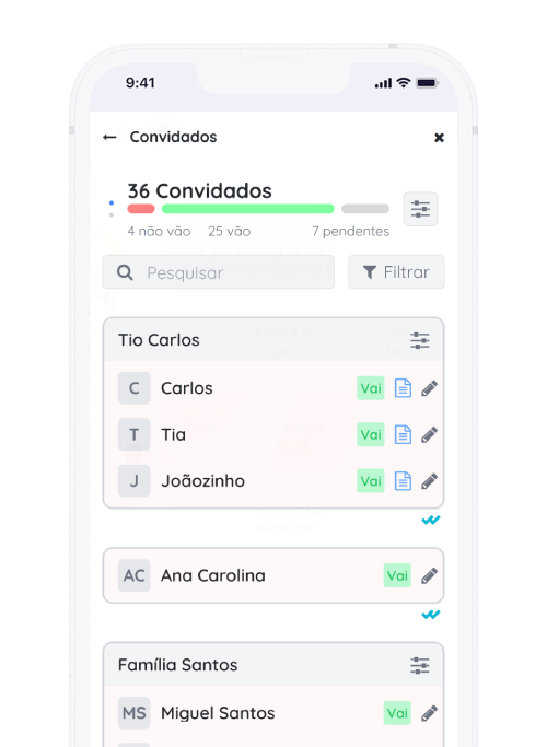 Captura de tela do aplicativo Frinple apresentando o envio personalizado